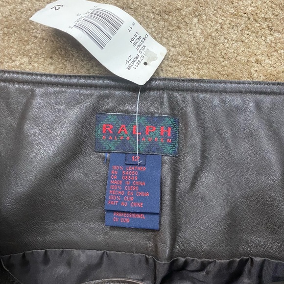 Ralph Lauren Brown Leather Miniskirt - Picture 4 of 9